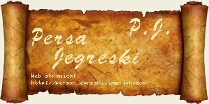 Persa Jegreški vizit kartica